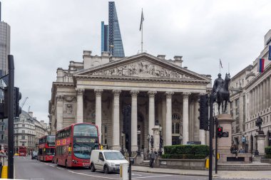 Londra, İngiltere - 18 Haziran 2016: Royal Exchange Londra'da şehir