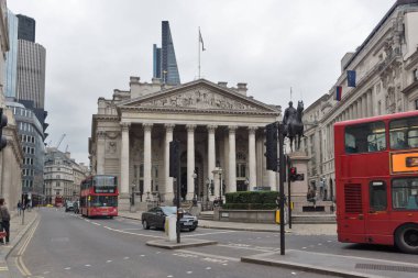 Londra, İngiltere - 18 Haziran 2016: Royal Exchange Londra'da şehir
