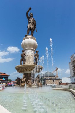 Skopje, Makedonya - 13 Mayıs 2017: Philip II Makedonya anıtın Üsküp '