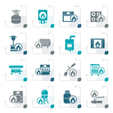 Stilize ev gaz aletleri simgeler 
