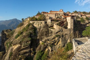 Meteora, Thessaly büyük Meteoron kutsal Manastırı muhteşem manzara