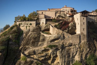Meteora, Thessaly büyük Meteoron kutsal Manastırı muhteşem manzara