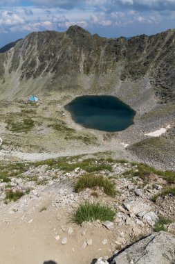Panoramik görünümünden Musala tepe, Rila Dağı Ledenoto (ICE) Gölü