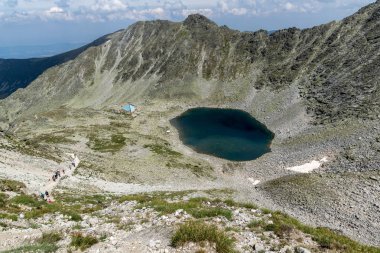 Panoramik görünümünden Musala tepe, Rila Dağı Ledenoto (ICE) Gölü