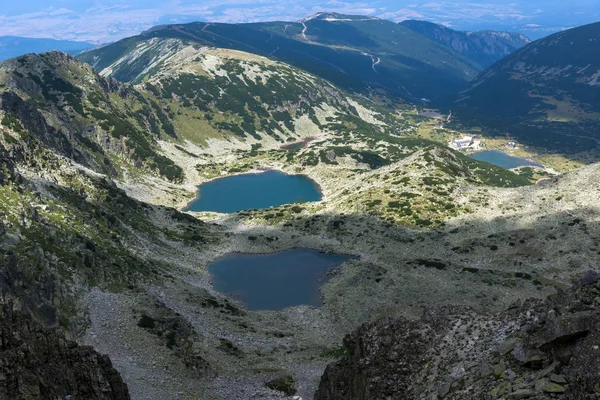 Vista panorâmica para os lagos Musalenski de Musala Peak, Rila montanha , — Fotografia de Stock