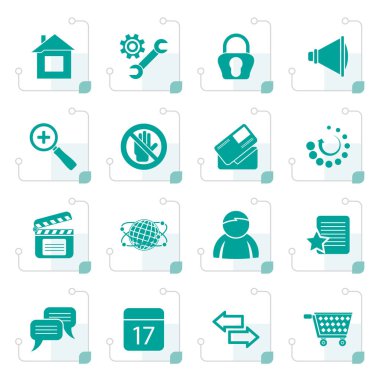 Stilize Web sitesi ve internet simgeler