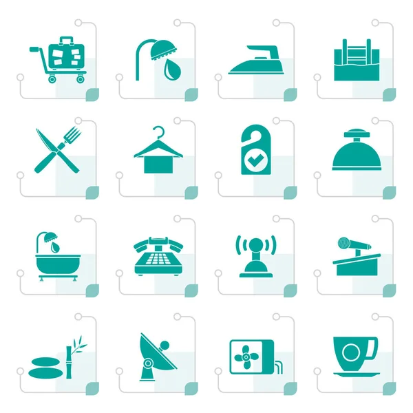 Stylized Hotel and motel icons — Stock Vector