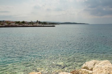 Panoramik Nikiti Beach adlı Sithonia Yarımadası, Chalkidiki, orta Makedonya