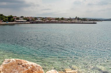 Panoramik Nikiti Beach adlı Sithonia Yarımadası, Chalkidiki, orta Makedonya