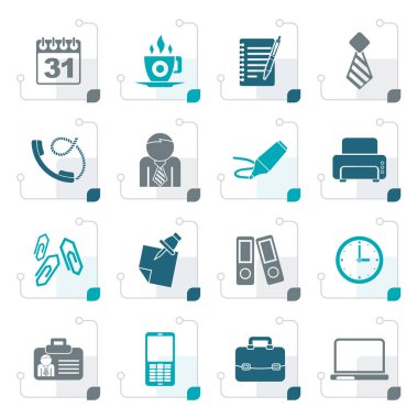 Stilize iş ve office simgeleri