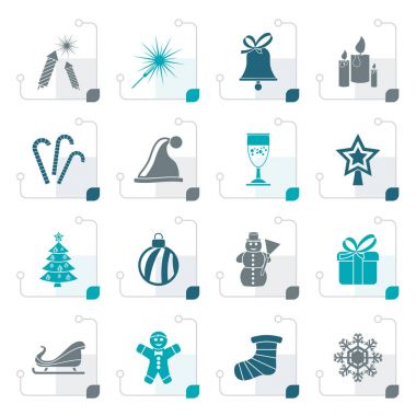 Stilize Noel ve yeni yıl simgeler 