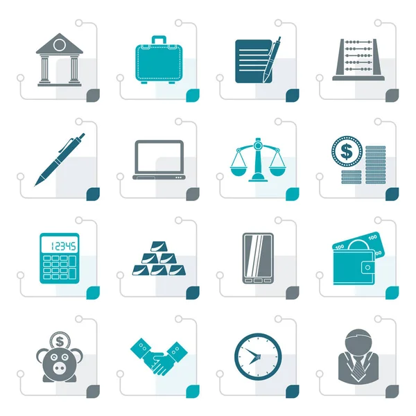 Stylized Business and office icons — Stock Vector