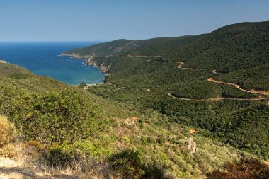 Mamba Beach Ampelos Sithonia Yarımadası, Chalkidiki, orta Makedonya, panoramik manzaralı