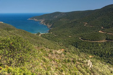Mamba Beach Ampelos Sithonia Yarımadası, Chalkidiki, orta Makedonya, panoramik manzaralı