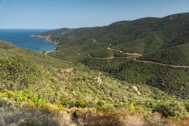 Mamba Beach Ampelos Sithonia Yarımadası, Chalkidiki, orta Makedonya, panoramik manzaralı