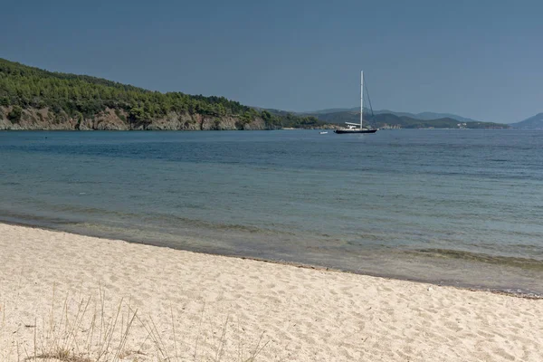 Panoramautsikt över Stiladario Beach på Sithonia halvön Chalkidiki, Mellersta Makedonien — Stockfoto