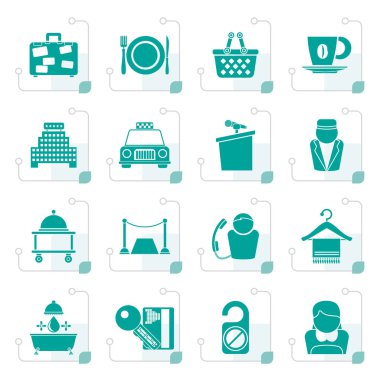 Stilize otel hem de motel Hizmetleri simgeler