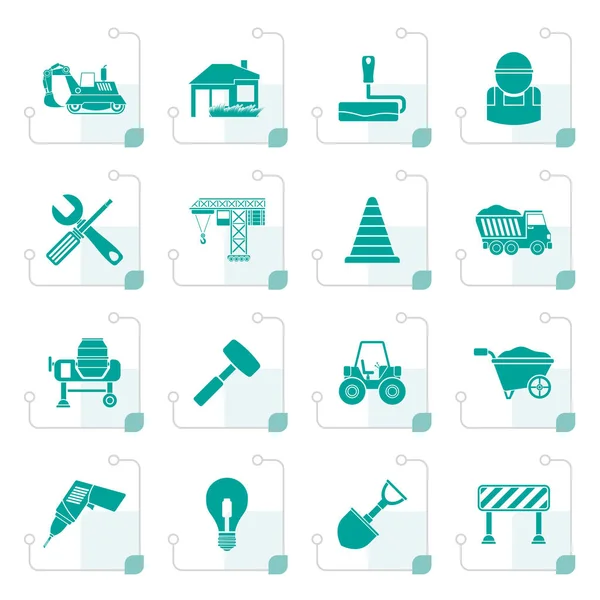Stylized Building and construction icons — Stock Vector