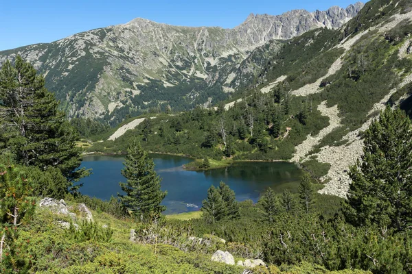 Úžasná krajina s rybí Vasilashko jezera, pohoří Pirin — Stock fotografie