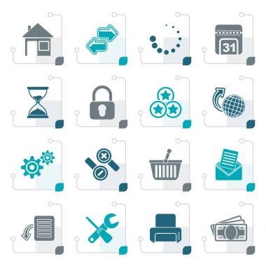 Stilize Web sitesi ve Internet simgeler 