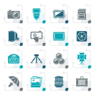 Stilize Fotoğraf ekipman simgeler