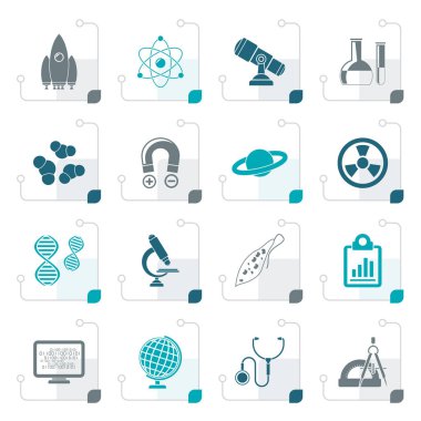 Stilize bilim, araştırma ve eğitim simgeleri