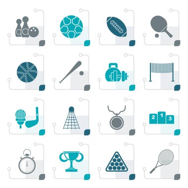 Stilize spor ekipmanları simgeler