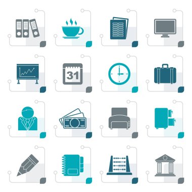 Stilize iş ve office simgeleri 