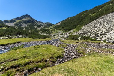 Valyavitsa Nehri ve Valyavishki Kınalı tepe, Pirin Dağı ile muhteşem manzara
