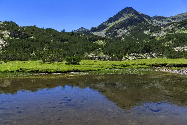 Amazing landscape with Valyavitsa river and Valyavishki chukar peak, Pirin Mountain — Stock Photo, Image