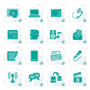 Stilize iletişim ve bağlantı simgeleri