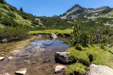 Valyavitsa Nehri ve Valyavishki Kınalı tepe, Pirin Dağı ile muhteşem manzara