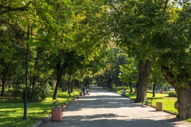 Plovdiv, Bulgaristan - 1 Eylül 2017: Çar Simeon Bahçe şehir Plovdiv, Panorama