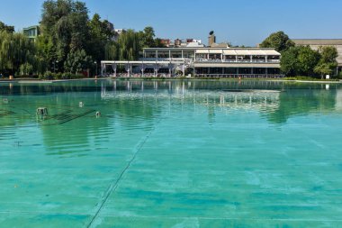 Plovdiv, Bulgaristan - 1 Eylül 2017: Panoramik şehir Plovdiv pınarlarına şarkı