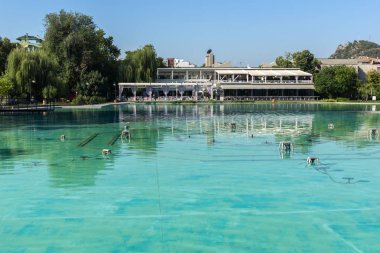 Plovdiv, Bulgaristan - 1 Eylül 2017: Panoramik şehir Plovdiv pınarlarına şarkı