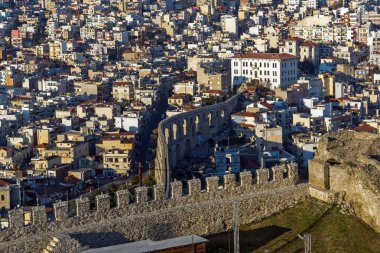 Kavala şehir, Doğu Makedonya ve Trakya için günbatımı Panorama