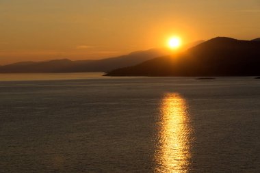 Kavala Şehir, Doğu Makedonya ve Trakya muhteşem gün batımı