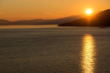 Kavala Şehir, Doğu Makedonya ve Trakya muhteşem gün batımı