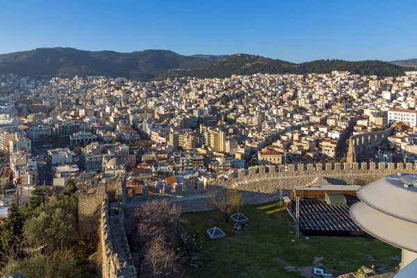 Kavala şehir, Doğu Makedonya ve Trakya için günbatımı Panorama