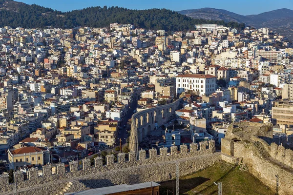 Kavala şehir, Doğu Makedonya ve Trakya için günbatımı Panorama,