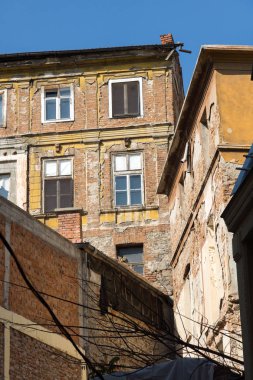 Plovdiv, Bulgaristan - 1 Eylül 2017: Panorama merkezi sokak Knyaz Alexander ben şehir Plovdiv