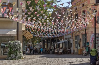 Plovdiv, Bulgaristan - 1 Eylül 2017: Street bölgesinde Kapana, şehir Plovdiv