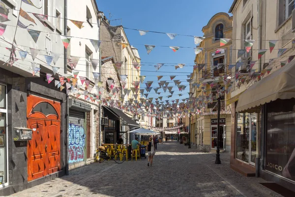Plovdiv, Bulgaristan - 1 Eylül 2017: Street bölgesinde Kapana, şehir Plovdiv
