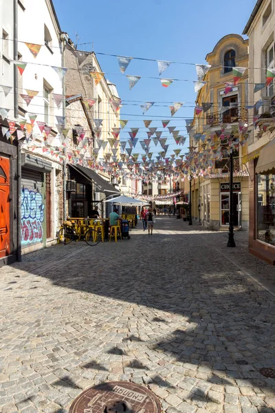 Plovdiv, Bulgaristan - 1 Eylül 2017: Street bölgesinde Kapana, şehir Plovdiv