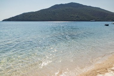 Panoramik Porto Koufo Beach adlı Sithonia Yarımadası, Chalkidiki, orta Makedonya