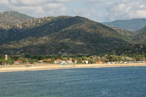 Panoramik Sykia Beach adlı Sithonia Yarımadası, Chalkidiki, orta Makedonya