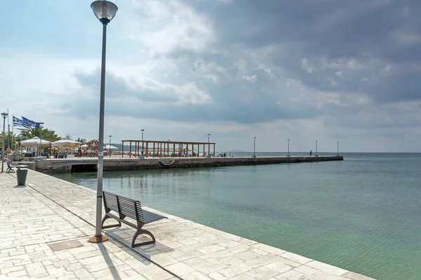 Chalkidiki, orta Makedonya, Yunanistan - 25 Ağustos 2014: Bağlantı noktası Nikiti Sithonia Yarımadası, Chalkidiki, orta Makedonya, panoramik manzaralı