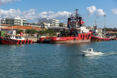 Dedeağaç, Yunanistan - 23 Eylül 2017: Liman ve şehir Dedeağaç, Yunanistan için Panorama