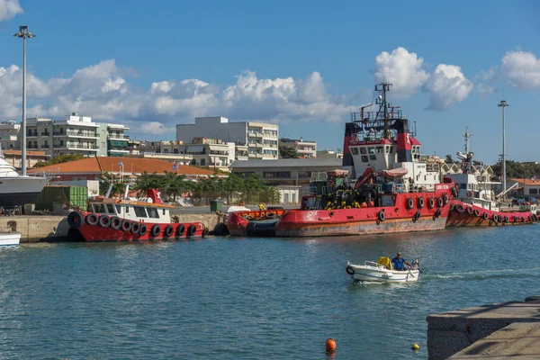 ALEXANDROUPOLI, GRÉCIA - 23 de setembro de 2017: Porto e Panorama para a cidade de Alexandroupoli, Grécia — Fotografia de Stock