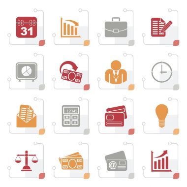 Stylized Business and office icons clipart